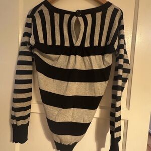 Striped Black and Gray Women's Sweater